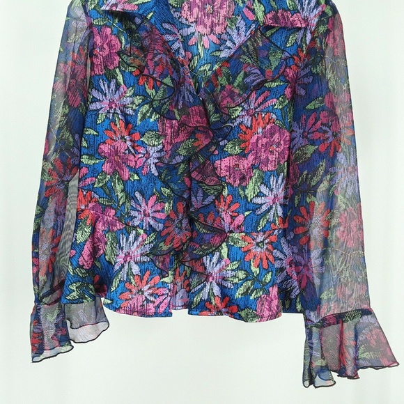 Notations Women's Long Sleeve Top Size S Sheer - Picture 3 of 5